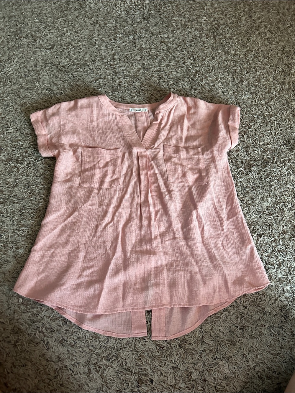 mine Pink Short-Sleeve V-Neck Tunic Top